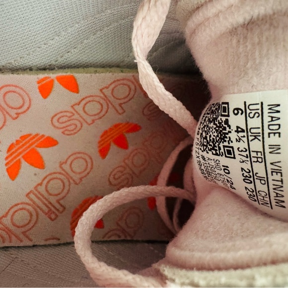 Adidas Soft Pink and Bright Orange Shoes - Picture 3 of 4